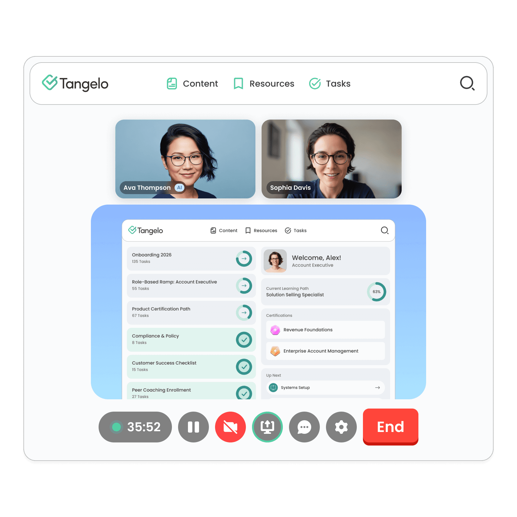 AI roleplay video call between a rep and an AI buyer
